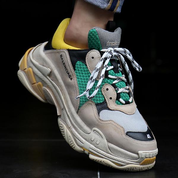 【BALENCIAGA】2018AW バレンシアガスーパーコピー 入手困難 ☆ 激レア Triple S イエロー グリーン  7011124